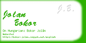 jolan bokor business card